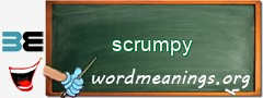 WordMeaning blackboard for scrumpy